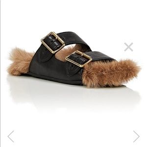 prada fur slippers